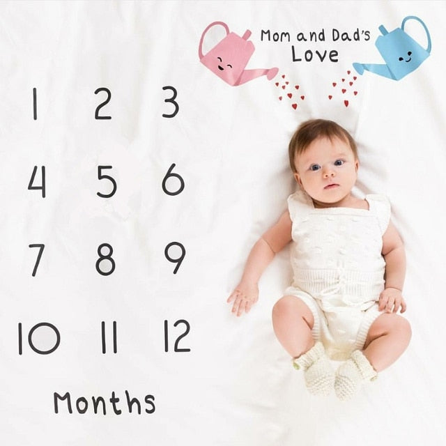 Baby Milestone Background Photo Blanket Infant Photography Backdrop Cloth Kids Photographic Calendar Photo Props Accessories