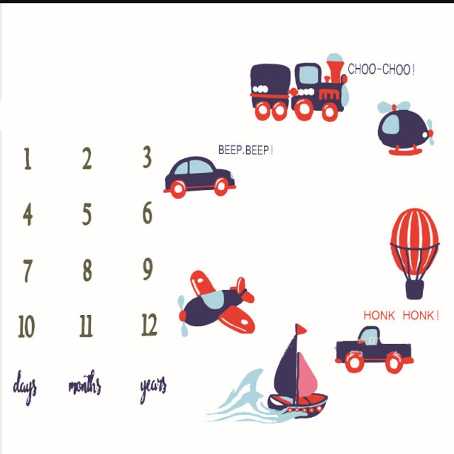 Baby Milestone Background Photo Blanket Infant Photography Backdrop Cloth Kids Photographic Calendar Photo Props Accessories