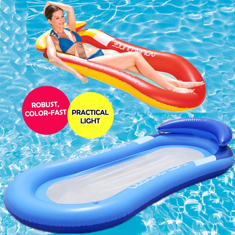 Summer Water Hammock Swimming Pool Beach Water Hammock PVC Air Mattress Lounger Floating Sleeping Cushion Inflatable Air Bed