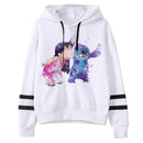 Kawaii Stitch Ohana Hoodies Women Disney Cartoon  Lilo Stitch Graphic Streetwear Anime Unisex Korean Style Sweatshirts Female
