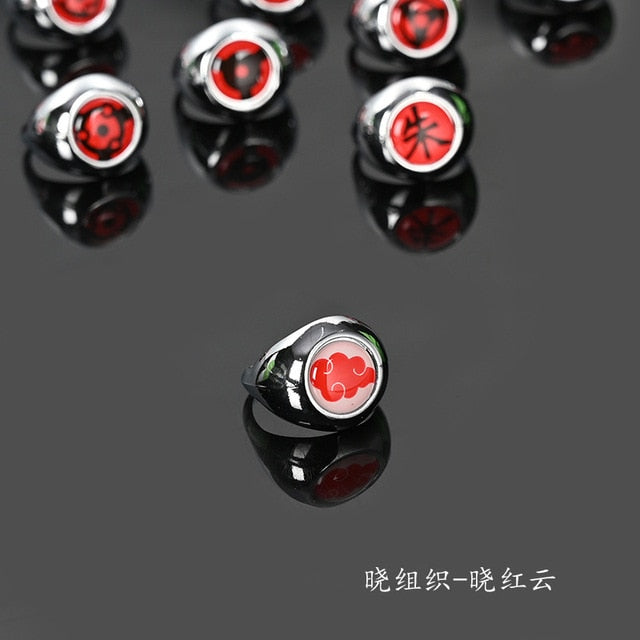 Anime Cosplay Ring Set Akatsuki Itachi Ring For Women Men Metal Finger Jewelry Accessories Cool Best Friend Child Gift