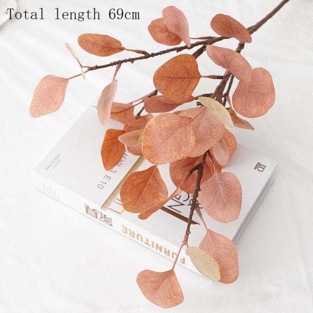 45cm Nordic Wind Artificial Plants Bunch Eucalyptus Money Leaf Home Wedding Deco Flower Arrangement Photography Props Gray Green