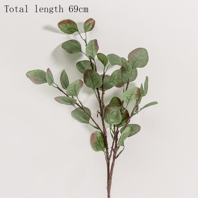 45cm Nordic Wind Artificial Plants Bunch Eucalyptus Money Leaf Home Wedding Deco Flower Arrangement Photography Props Gray Green