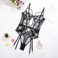Yimunancy Floral Embrodiery Lace Lingerie 3 Piece Set Sexy Underwear Women Bra and Panties Sets Bra Lingeries Feminina