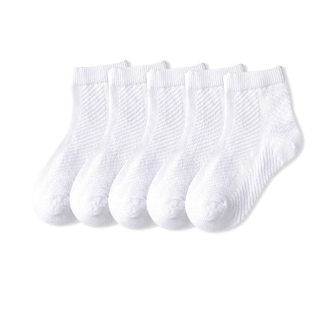 5 Pairs/Lot Children Cotton Socks Boy Girl Baby Infant Ultrathin Fashion Breathable Solid Mesh Socks For Summer 1-12T Teens Kids