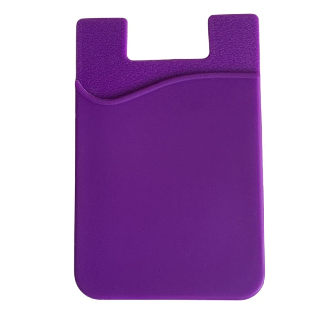 Double Pocket Elastic Stretch Silicone Cell Phone ID Credit Card Holder Sticker Universal Wallet Case Card Holder