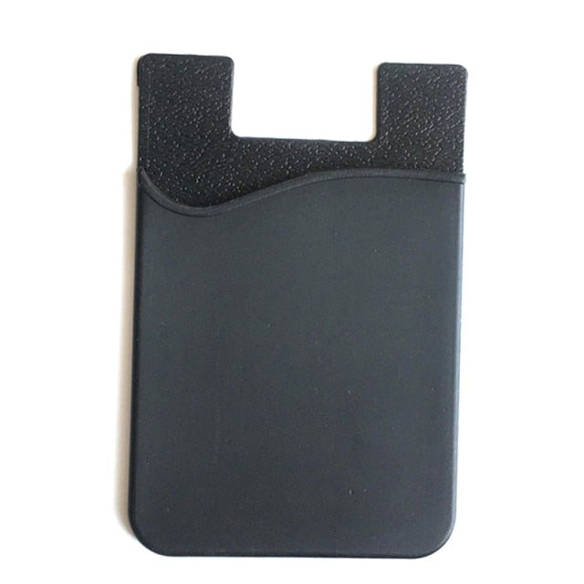 Double Pocket Elastic Stretch Silicone Cell Phone ID Credit Card Holder Sticker Universal Wallet Case Card Holder