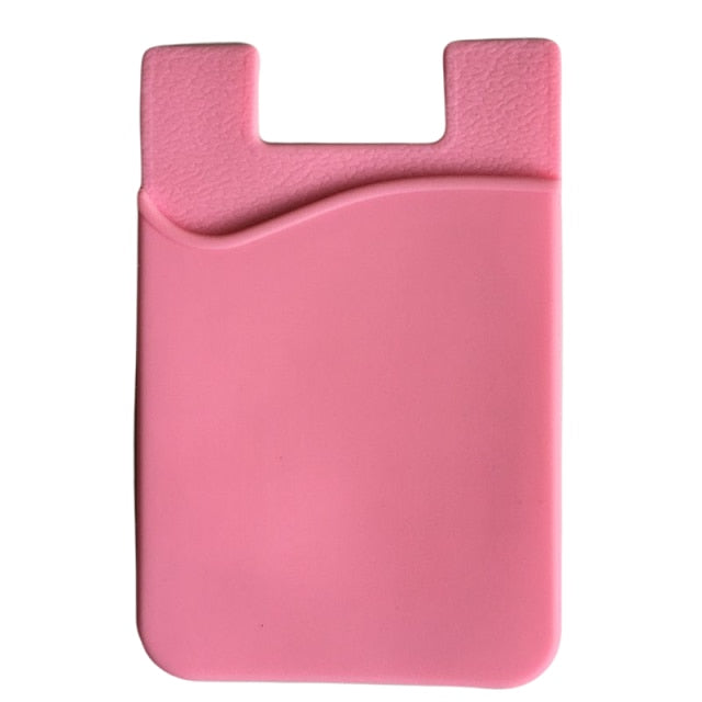 Double Pocket Elastic Stretch Silicone Cell Phone ID Credit Card Holder Sticker Universal Wallet Case Card Holder