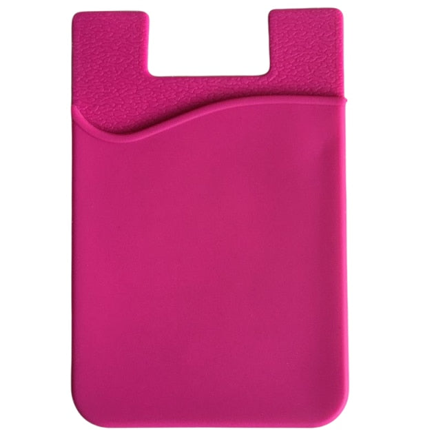 Double Pocket Elastic Stretch Silicone Cell Phone ID Credit Card Holder Sticker Universal Wallet Case Card Holder