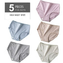 LANGSHA 5Pcs Women Panties Lady Cotton Underwear Girls Breathable Seamless High Waist Briefs Women Cute Sexy Lingerie Intimates