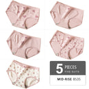 LANGSHA 5Pcs Women Panties Lady Cotton Underwear Girls Breathable Seamless High Waist Briefs Women Cute Sexy Lingerie Intimates