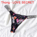 Sexy Women Pantie Crystal Rhinestone Underwear Fitness Gym Thongs Low Rise Fashion Tanga for Female Push Up Lingerie with Letter