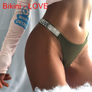 Sexy Women Pantie Crystal Rhinestone Underwear Fitness Gym Thongs Low Rise Fashion Tanga for Female Push Up Lingerie with Letter