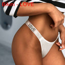 Sexy Women Pantie Crystal Rhinestone Underwear Fitness Gym Thongs Low Rise Fashion Tanga for Female Push Up Lingerie with Letter