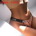 Sexy Women Pantie Crystal Rhinestone Underwear Fitness Gym Thongs Low Rise Fashion Tanga for Female Push Up Lingerie with Letter