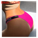 Sexy Women Pantie Crystal Rhinestone Underwear Fitness Gym Thongs Low Rise Fashion Tanga for Female Push Up Lingerie with Letter
