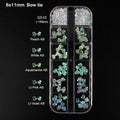 12 grid box 60Pcs 3D Cute Bear/Butterfly Resin Nail Art Decorations Aurora Rhinestone for Nails Glitter DIY Manicure Accessories