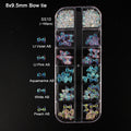 12 grid box 60Pcs 3D Cute Bear/Butterfly Resin Nail Art Decorations Aurora Rhinestone for Nails Glitter DIY Manicure Accessories