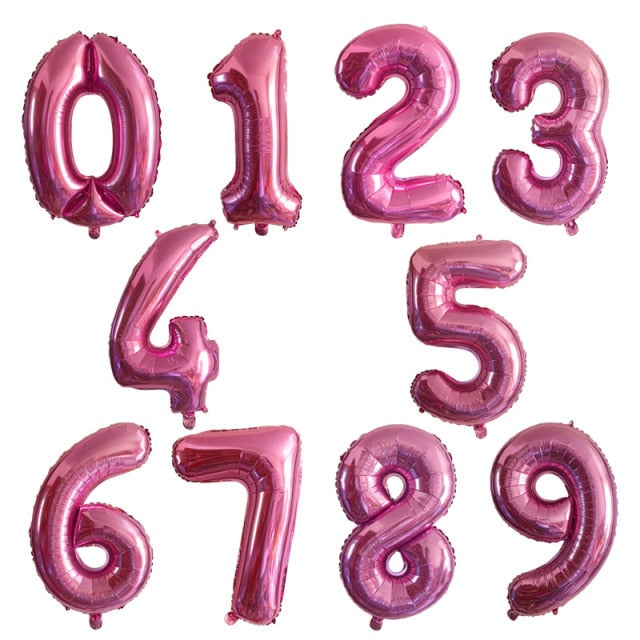 40inch Gradient Rose Red Gold Silver Big Number Foil Balloons 0 1 2 3 4 5 6 7 8 9 18 years Old Birthday Party Wedding Decoration