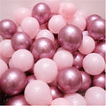 12pcs/lot Pink Latex Balloon Chrome Red Hot Pink Silver Metal Balloon Baby Shower Birthday Party Wedding Decorations Air Globos