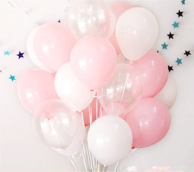 12pcs/lot Pink Latex Balloon Chrome Red Hot Pink Silver Metal Balloon Baby Shower Birthday Party Wedding Decorations Air Globos