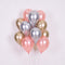 12pcs/lot Pink Latex Balloon Chrome Red Hot Pink Silver Metal Balloon Baby Shower Birthday Party Wedding Decorations Air Globos