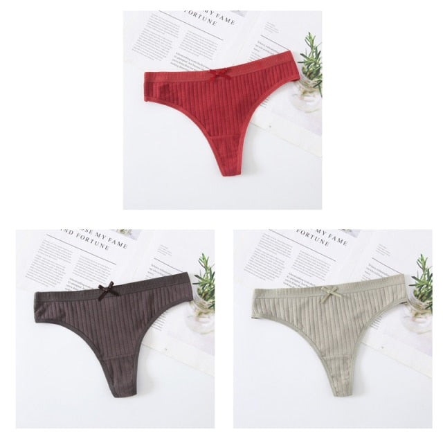 Sexy Women Panties G-String Underwear Fashion Cotton Thong Breathable Briefs Ladies Soft Lingerie Low Rise Pantys Intimate