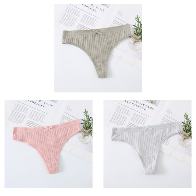 Sexy Women Panties G-String Underwear Fashion Cotton Thong Breathable Briefs Ladies Soft Lingerie Low Rise Pantys Intimate