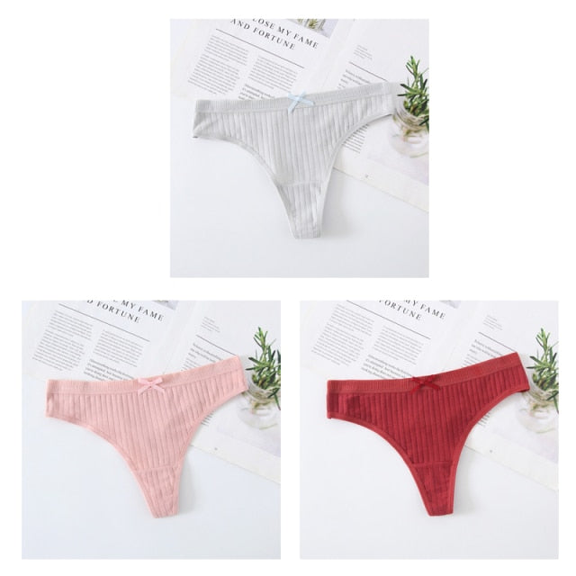 Sexy Women Panties G-String Underwear Fashion Cotton Thong Breathable Briefs Ladies Soft Lingerie Low Rise Pantys Intimate