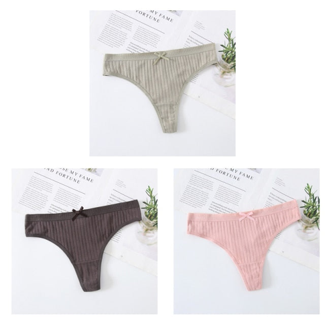 Sexy Women Panties G-String Underwear Fashion Cotton Thong Breathable Briefs Ladies Soft Lingerie Low Rise Pantys Intimate
