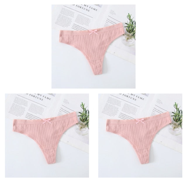 Sexy Women Panties G-String Underwear Fashion Cotton Thong Breathable Briefs Ladies Soft Lingerie Low Rise Pantys Intimate