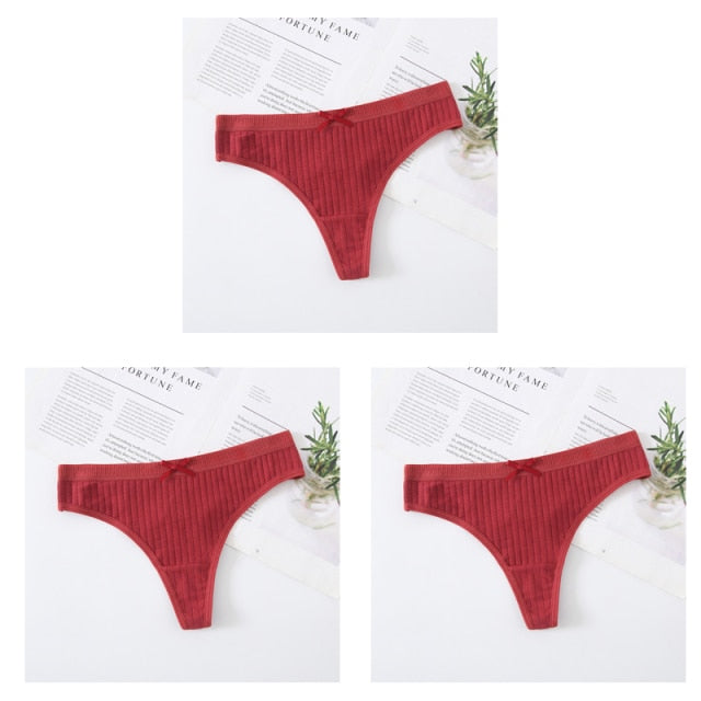 Sexy Women Panties G-String Underwear Fashion Cotton Thong Breathable Briefs Ladies Soft Lingerie Low Rise Pantys Intimate