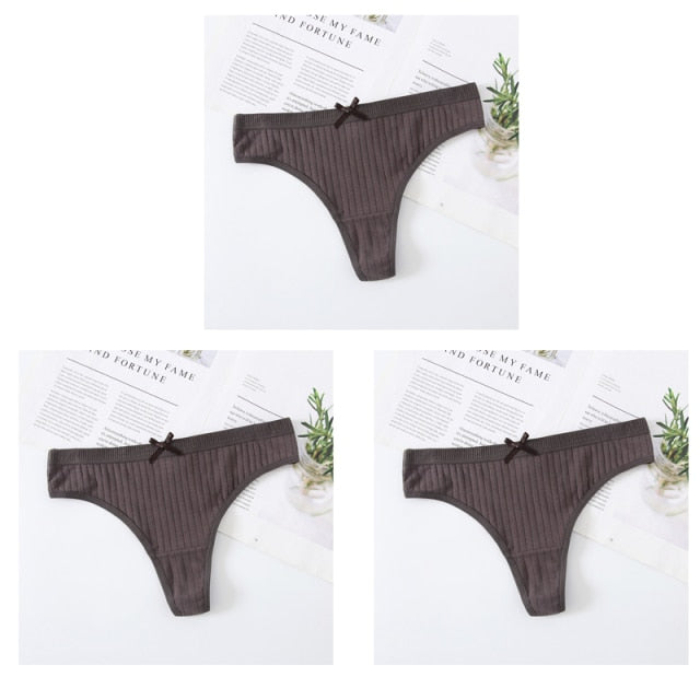Sexy Women Panties G-String Underwear Fashion Cotton Thong Breathable Briefs Ladies Soft Lingerie Low Rise Pantys Intimate