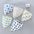 5pcs Baby Bibs Cotton Bandana Bibs Baby Feeding Infant Teething Bibs Cartoon Saliva Towel Baby Eating Accessory Baby Stuff