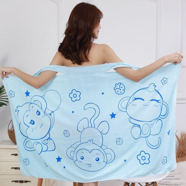 Wearable Bath Towel Superfine Fiber Bathroom Bathrobe Soft Absorbent Towel For Home Skin-Friendly Spa Beach Towels Home Textile