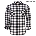 2021 New Men's Plaid Flannel Shirt Spring Autumn Male Regular Fit Casual Long-Sleeved Shirts For (USA SIZE S M L XL 2XL)