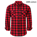 2021 New Men's Plaid Flannel Shirt Spring Autumn Male Regular Fit Casual Long-Sleeved Shirts For (USA SIZE S M L XL 2XL)