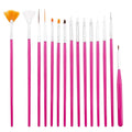 7/15Pcs Plastic Handle Nail Brush Set Design Gel Polish Painting Drawing Acrylic Gel Nail Brushes For Nails Art Manicure Tools