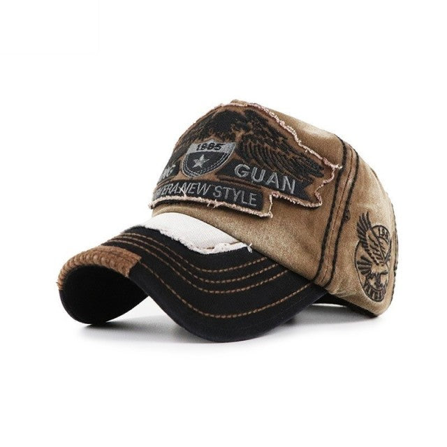 JAMONT Men's Retro Washed Baseball Cap Fitted Cap Snapback Hat for Men Bone Women Gorras Casual Casquette Letter Black Cap