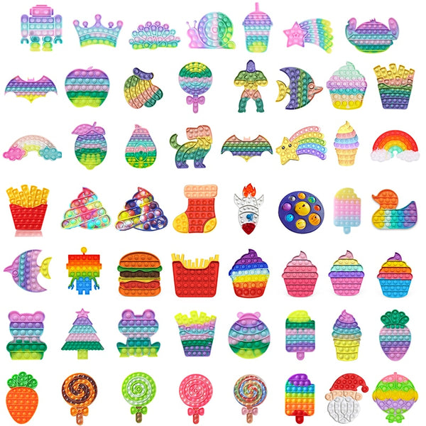 Push Bubble Fidget Toys Autism Special Needs Stress Reliever Helps Relieve Stress and Increase Focus Soft Squeeze Kid Toy New