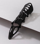 docona Punk knight Skull Armour Knuckle Midi Finger Rings for Women Gothic Gold Alloy Adjustable Ring Party Jewelry