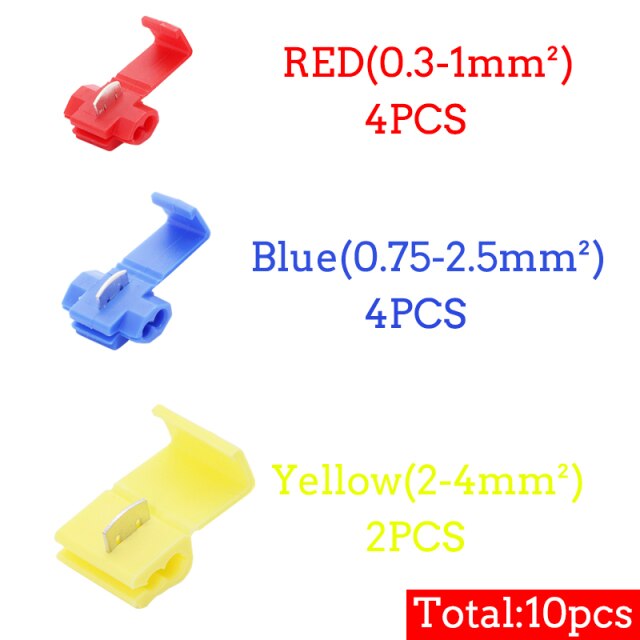 Scotch Lock Electric Wire Cable Connectors Quick Splice Terminals Crimp Non Destructive Without Breaking Line AWG 22-18