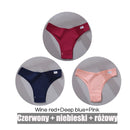 FINETOO 3PCS/Set Women's Panties Cotton Brazilian Underwear Women Sexy V Waist Women's Thong Female Underpants Intimate Lingerie