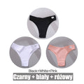 FINETOO 3PCS/Set Women's Panties Cotton Brazilian Underwear Women Sexy V Waist Women's Thong Female Underpants Intimate Lingerie