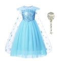 Frozen Girls Elsa Cosplay Dress Fancy Costume Girl Snow Queen Halloween Birthday Party Children Princess Clothes Cloak Disney