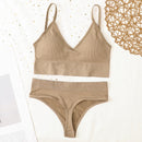 Women Bra Panties Set Push Up Sports Bra Set Sexy G-String Seamless Active Bra Thong Lingerie Set Fitness Crop Top Underwear