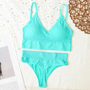 Women Bra Panties Set Push Up Sports Bra Set Sexy G-String Seamless Active Bra Thong Lingerie Set Fitness Crop Top Underwear