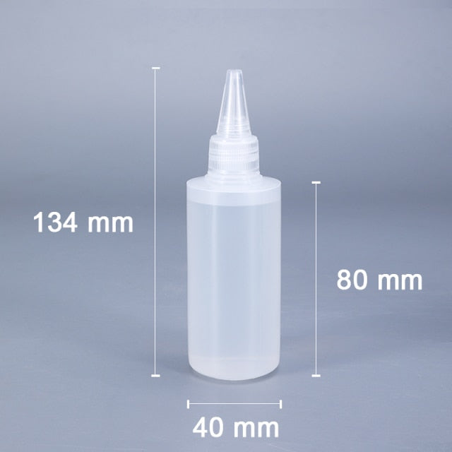 30ML,60ML,100ML Empty PE plastic glue bottles with Screw-On Lids Squeezable Liquid ink Oil dropper bottles 10PCS