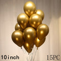50/15pcs 10inch Gold Silver Black Metal Latex Confetti Balloons Wedding Decorations Matte Globos Birthday Party Decorations