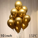 50/15pcs 10inch Gold Silver Black Metal Latex Confetti Balloons Wedding Decorations Matte Globos Birthday Party Decorations